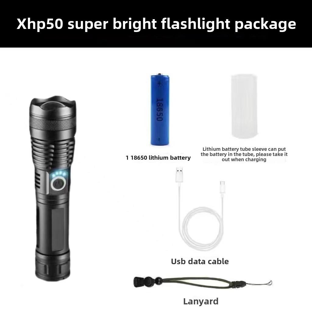 P90 Quad-core Strong Фонарик Уличный Супер Яркий Перезаряжаемый Zoom LED Фонарик Дистанционное Освещение Свет