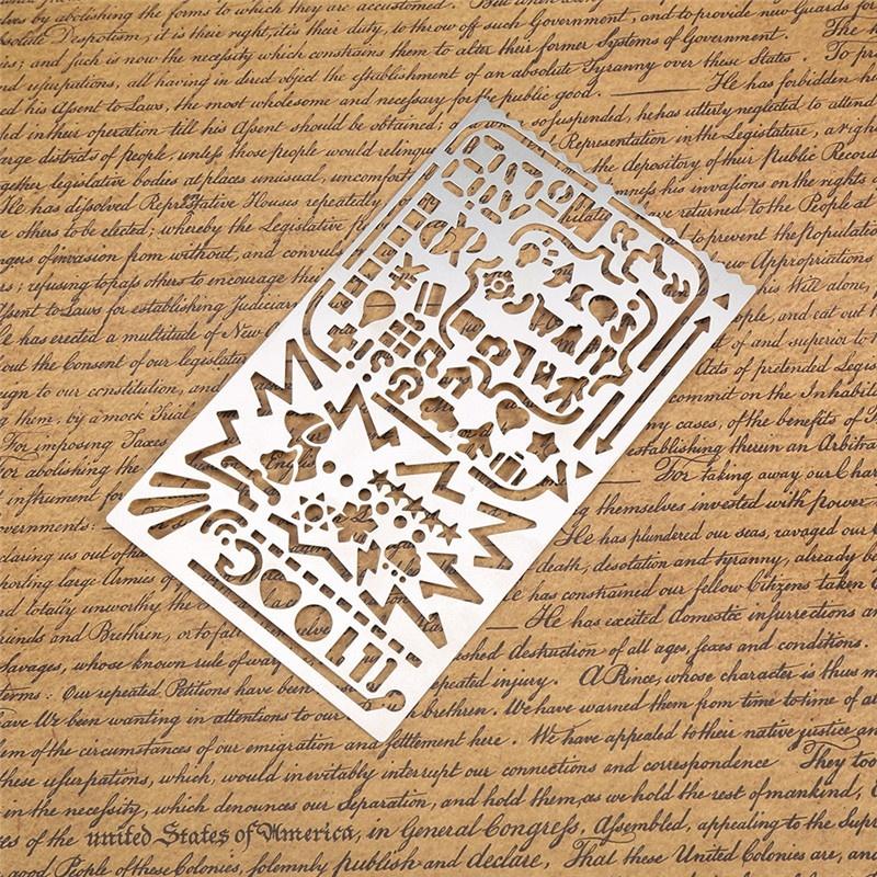 Портативные трафареты из нержавеющей стали, полая линейка, дорожный дневник, блокнот для рисования, инструмент «сделай сам»