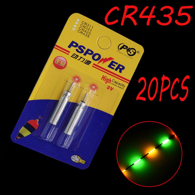 20 шт., электронный поплавок для рыбалки, аккумулятор CR425 CR322 CR435 CR311 для светящихся поплавков для ночной рыбалки