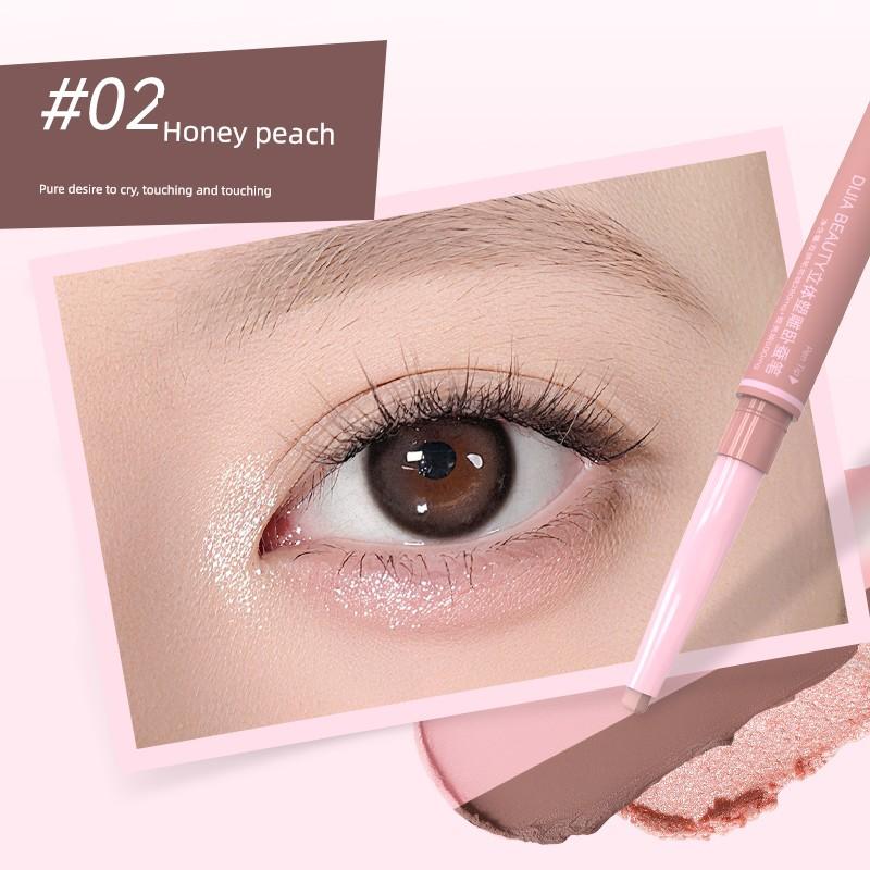 Dijia Double-Ended Highlighter and Eyeliner Pen for Women, Brightening and Highlighting, Dual-Use for Lower Eyelid and Eyeshadow