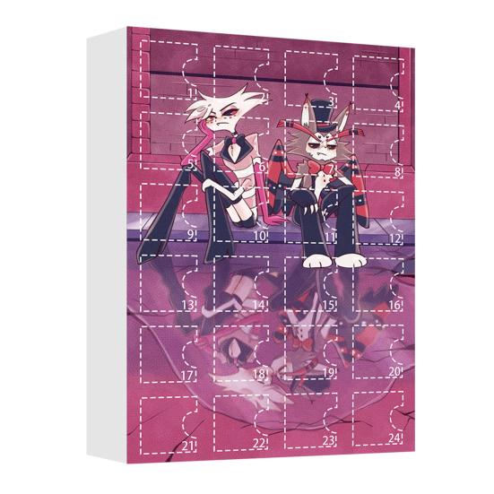 Yousheng  Hazbin Hotel Advent Calendar 24 Day Christmas Countdown Box with Unique Window Design Multifunctional Holiday Decoration for Kids Rooms Cars