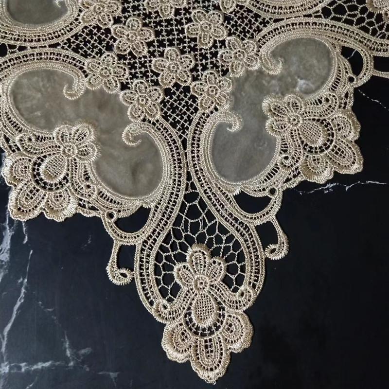 Лучшая европейская вязаная крючком бархатная ткань квадратная скатерть набор ковриков для стола посуда духовка кондиционер пылезащитный чехол ткань