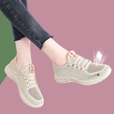 Женская обувь летняя полая сетчатая спортивная обувь дышащая модная универсальная повседневная мягкая подошва нескользящая женская одинарная обувь