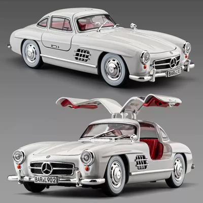 1:24 300sl W140 Модель из сплава Игрушки Литая машина со звуком светом Инерционный механизм Открывающиеся двери Миниатюрные модели Классическая игрушка Подарки для мальчиков