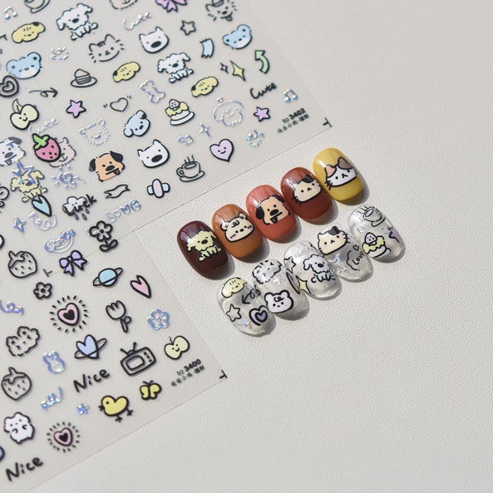 Soft Embossed Nail Sticker Self Adhesive Cartoon Stickers New Decal Nail Art Sticker