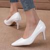 Fashion Red High Heels for Women's Sexy Fine Heel Pumps Fashion Party Plus Size 43 Pointed Toe Wed Shoes Patent Leather Dress High Heels