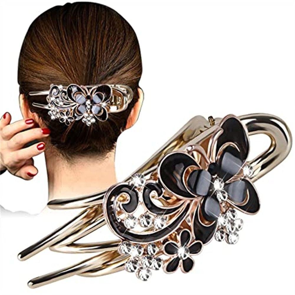 Headwear Alligator Hair Clip Crystal Flower Hairpin Hair Accessories Rhinestone Butterfly Hair Claw