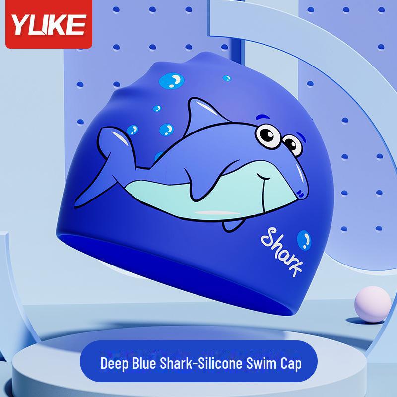 Оригинальная детская шапочка для плавания и очки Yuke Cartoon из искусственной кожи с защитой ушей