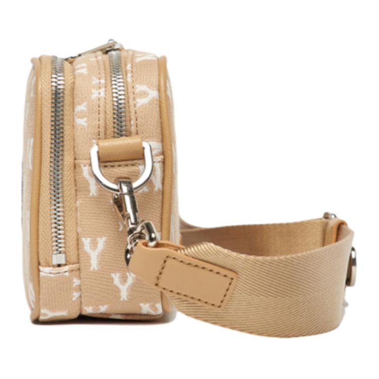 New MLB Monogram Collection Polyester Camera Bag Combo Bag Crossbody Bag Shoulder Bag Unisex Khaki 3ACRS022N-50BGD