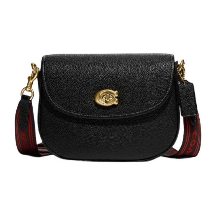Coach Женская сумка через плечо Willow 22 с клапаном и поворотным замком, черная CA094-B4BK