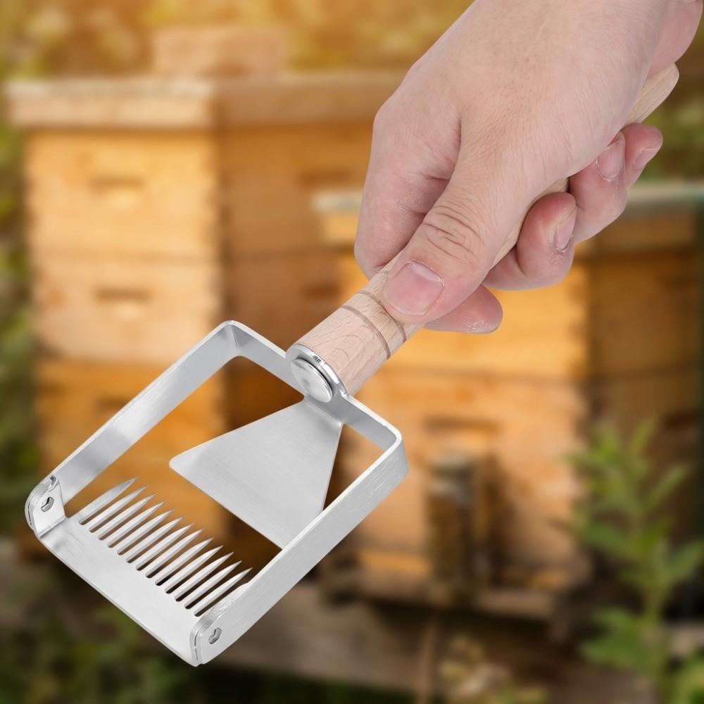 Silver Honey Uncapping Fork Stainless Steel Hive Scraper Tool Honeycomb Scraper Honey Harvesting