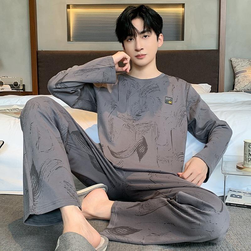Men's Cotton Pajamas, Sleeping Top, Long Sleeve Soft Loose Pajamas, Casual Home Wear, Autumn Men's Pajamas