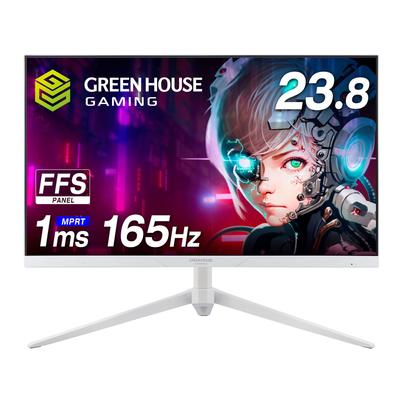 Игровой монитор Green House, дюймов, 165 Гц, 1 мс, HDMIx2, DisplayPortx1, 3 года гарантии, регулировка высоты, функция поворота, белый, 23,8 GH-ELCG238B-WH