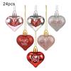 24 шт. Украшения в форме сердца ко Дню святого Валентина, разноцветные подвесные безделушки, украшения в форме сердца