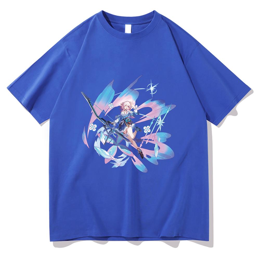 Honkai Star Rail T Shirt Unisex /Women Harajuku Aesthetic Graphic March 7th Tshirt Unisex Anime Cartoon Vintage Cotton Tees Shirts