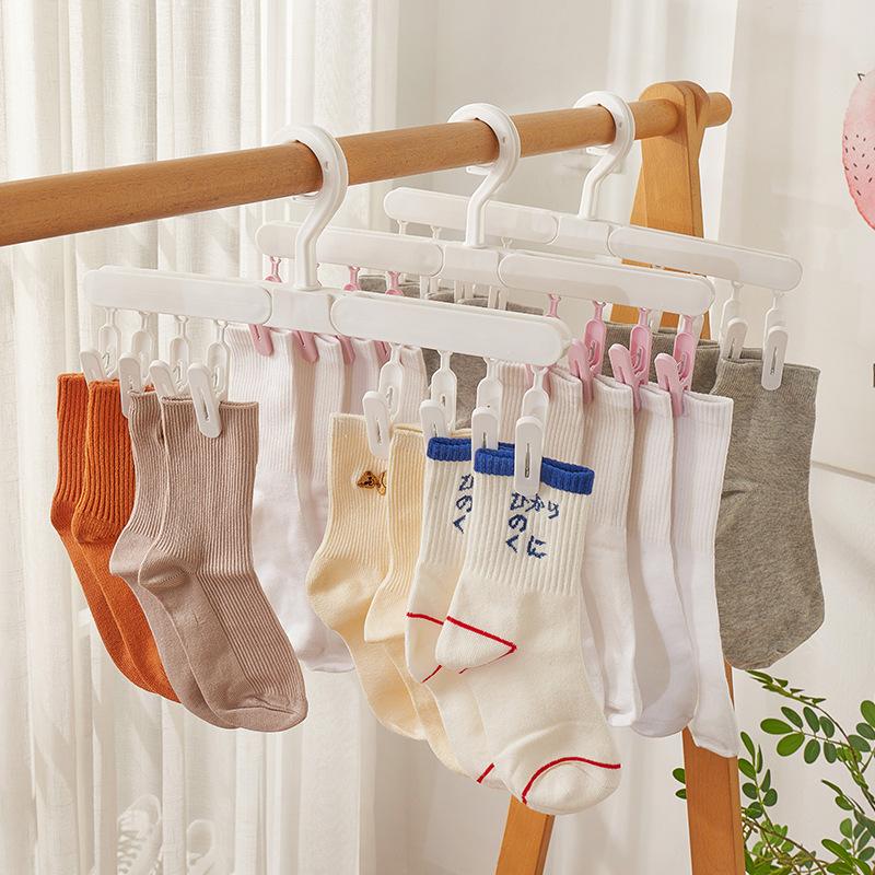 1PCS 8/6 Clip Clothes Drying Rack Multi-purpose Foldable Student Underwear Drying Hats and Socks Artifact Folding Travel Portable Clip Drying