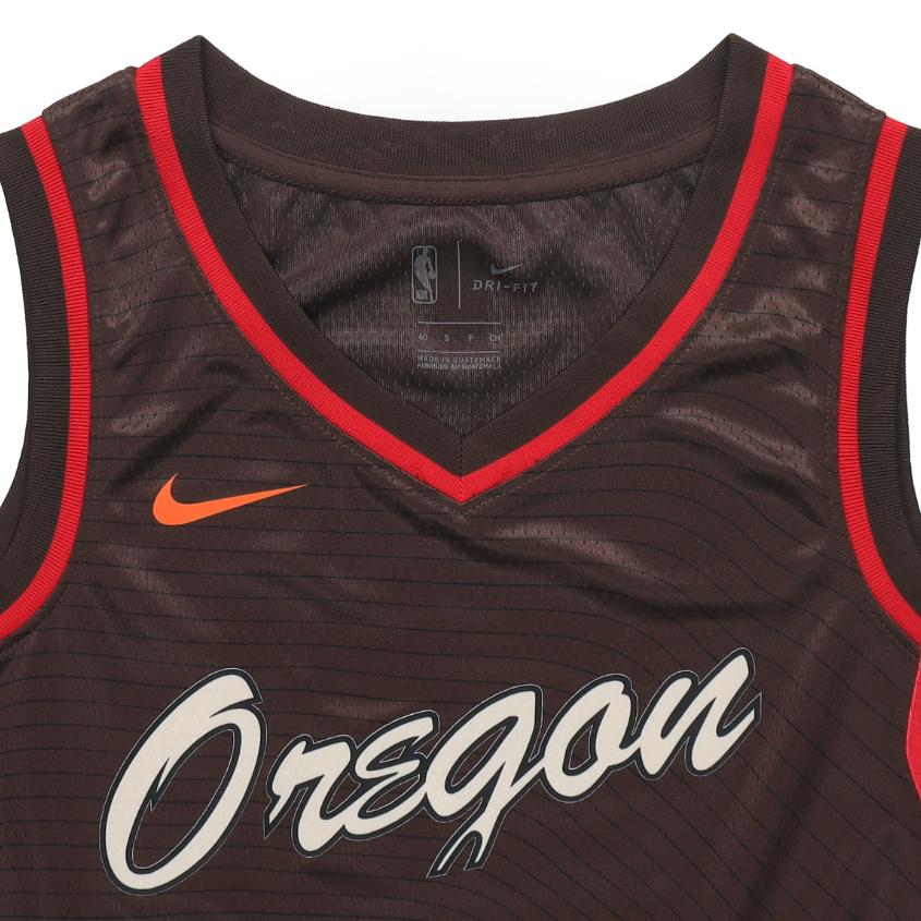 Nike Мужские баскетбольные майки City Edition 20-21 Portland Trail Blazers Damian Lillard No.0, темно-угольно-коричневые CN1775-250