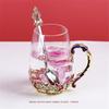 Эмалированная кружка для кофе ручной работы, хрустальная чашка для молока, лимона, цветка чая, высококачественная стеклянная посуда для напитков, подарочная кружка для пары на свадьбу для влюбленных