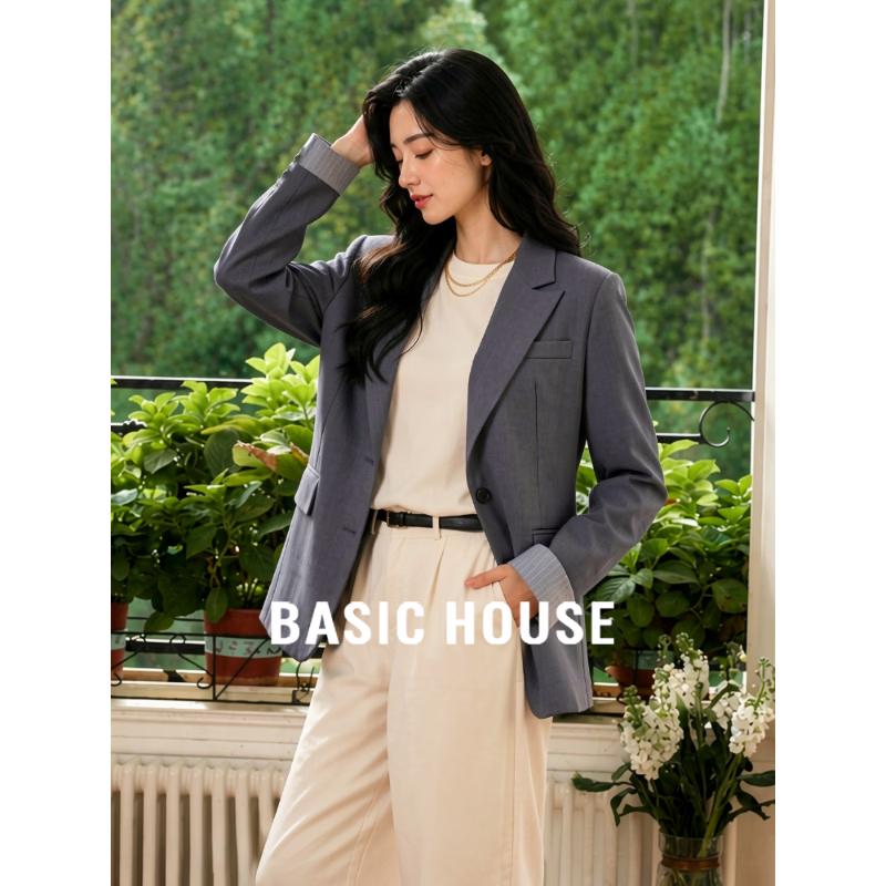 Basic House Women's Oversized Mid-Length Blazer