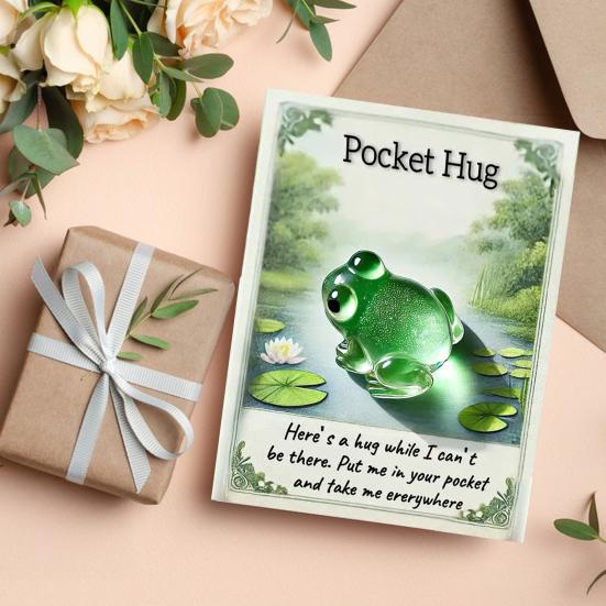 Pocket Hug Turtle Emotional Support Animal with Pocket Hug Card Positive Mini Penguin Elephant Gift for Friends Kids Coworkers