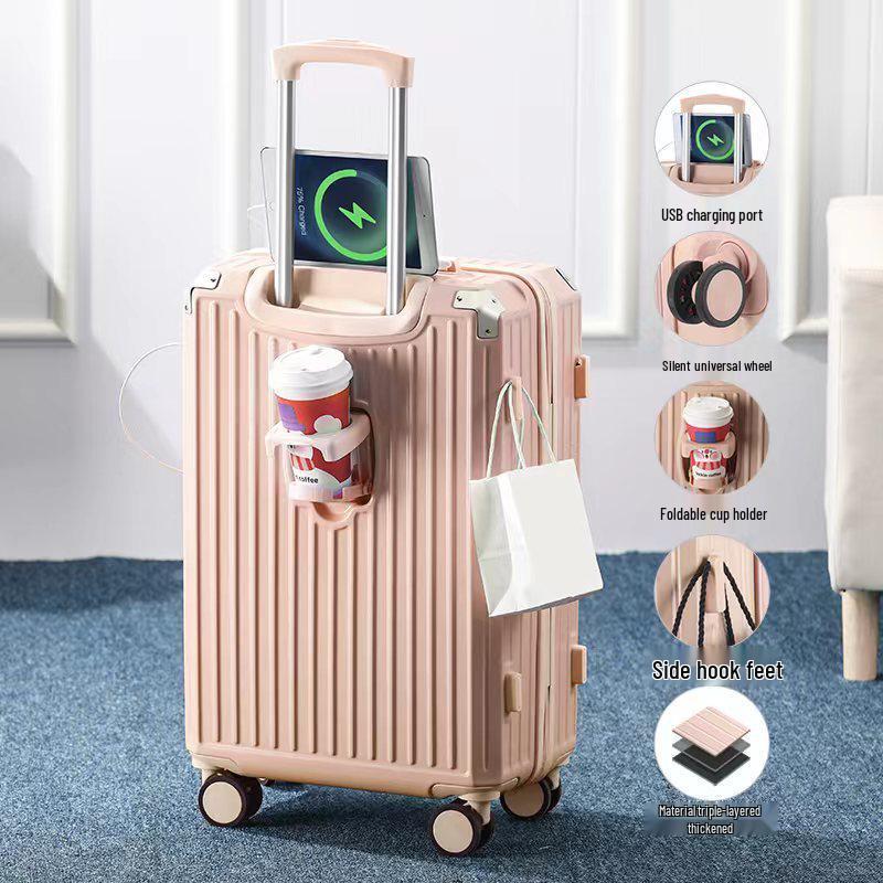 Women's Multifunctional Parent-Child Suitcase with Universal Wheels and Combination Lock - Durable Travel Trolley Case for Students & Men