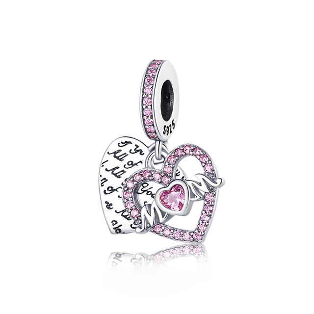 Стерлингового серебра 925 пробы, сердце, лапа животного, прозрачная снежинка, сверкающая корона, подвеска в виде тыквы, подходит для оригинального модного браслета