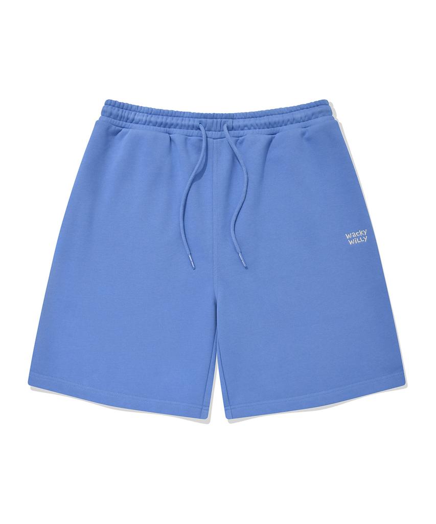 WACKY WILLY Signature Typo Logo Sweat Shorts Blue