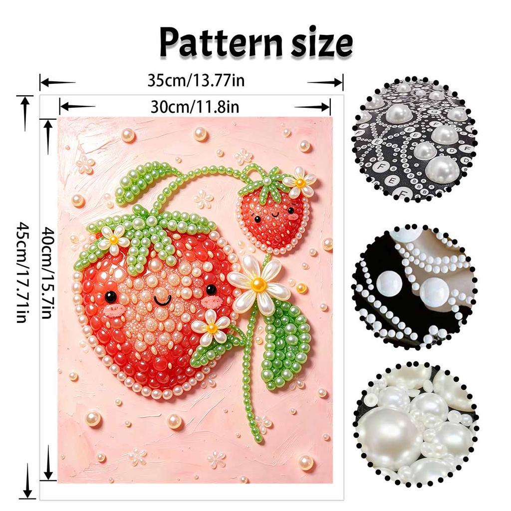 Pearl Painting Art Handmade Cute Strawberry Daisy Fruit DIY Pearl Decoration Painting