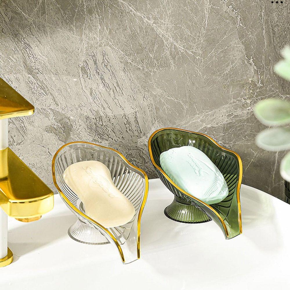 No punching Soap Box Leaf Shape Soap Holder Creative Soap Tray  Household