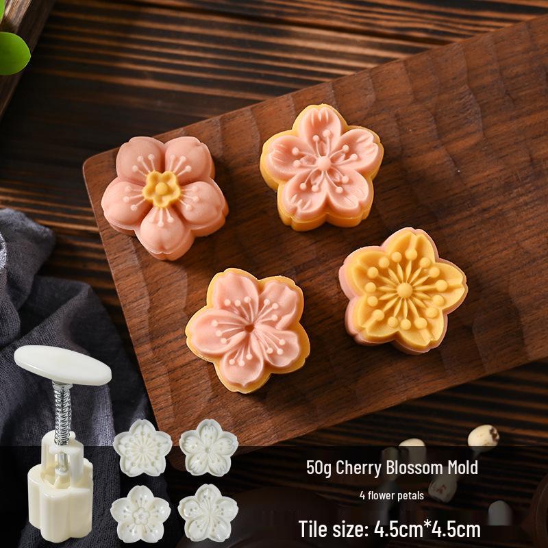 30g/50g Mung Bean Cake Mold 3D Embossing Mooncake Imprinter Pastry Baking Tool