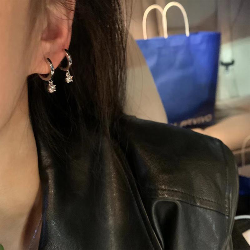 1 пара трендовых блестящих сережек-колец из циркония для женщин и девочек, изысканные простые серьги, свадебные украшения, аксессуары, подарки