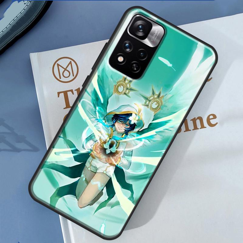 Чехол Genshin Impact Венти для Xiaomi Redmi Note 13 12 11 9 10 14 Pro 9S 10S 11S 12S Redmi 14C 10C 12C 13C