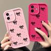 Черный мягкий чехол TPU с принтом банта для iPhone 16 Pro Max 15 Pro 14 13 12 11 XR XS 8 7, защита объектива, противоударный матовый чехол для телефона