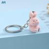 Resin Flocking Cute Three-Dimensional Bunny Keychain Pendant, Car Keychain Pendant, Bag Pendant, Accessory Batch