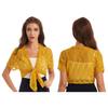 Ажурный кружевной кардиган Болеро Куртка с коротким рукавом на шнуровке Укороченный топ Пляжная одежда