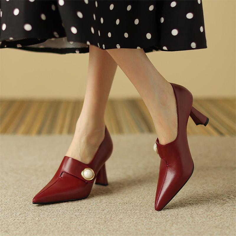 Мода Женская Мода Светло-коричневые Высокого Качества Туфли на Каблуке для Осени и Весны Леди Классический Комфорт Стильные Черные Туфли Женские Каблуки