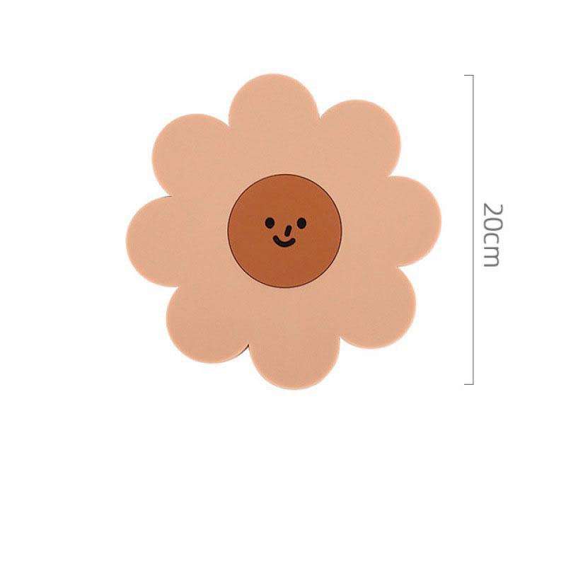Sunflower Cute Placemat Coaster Anti-skidding and Heat-resistant Silicone Cup Pads Coffee Hot Pad Kitchen Home Tableware Set