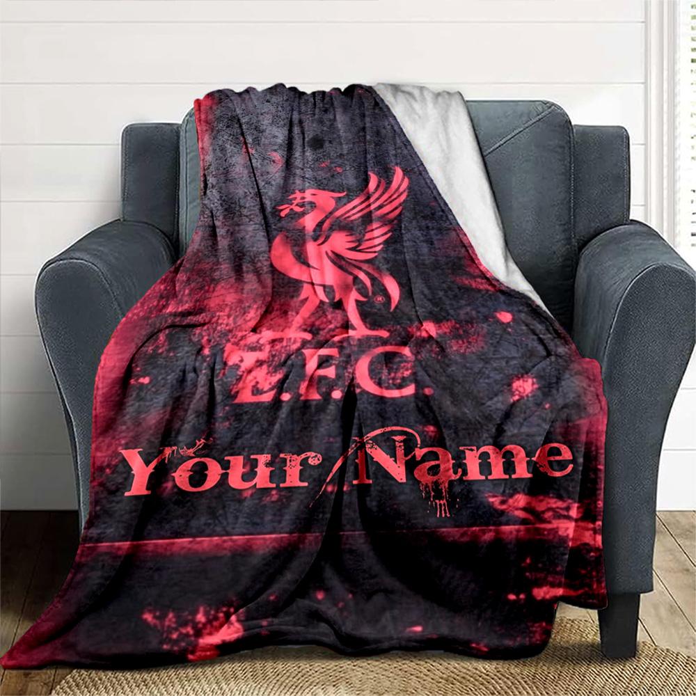 Liverpool Personalized Text Blanket Multi-purpose Personalized Blanket Soft Warm Cozy Throw For Couch Office Seaside Bed Four Seasons Multipurpose