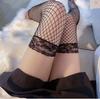 Sexy Overknee Long Socks Women Sweet Girls Lolita Bowknot Thigh High Fishnet Stockings Gothic Punk Lace Mesh Legging