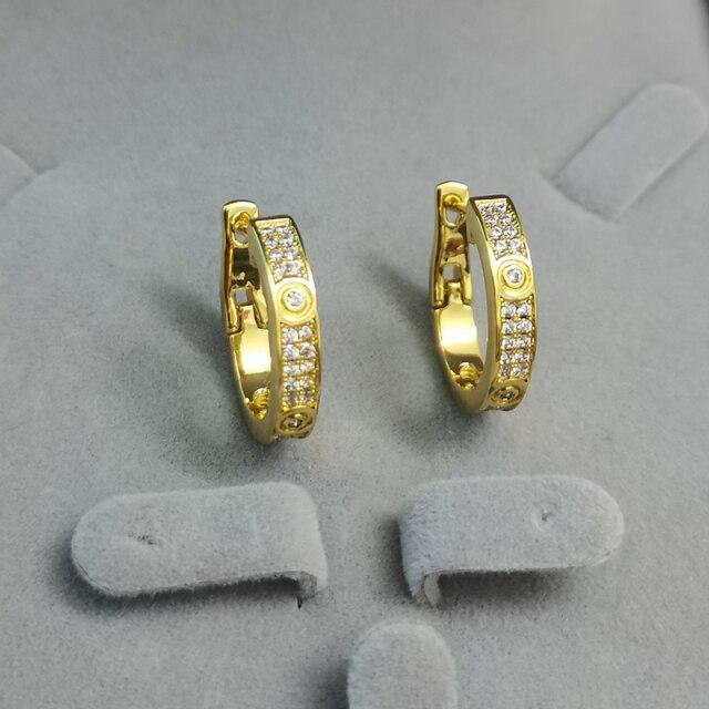 Серьги Love женские серьги-каффы из розового золота с кристаллами и нержавеющей сталью, модные ювелирные изделия без коробки