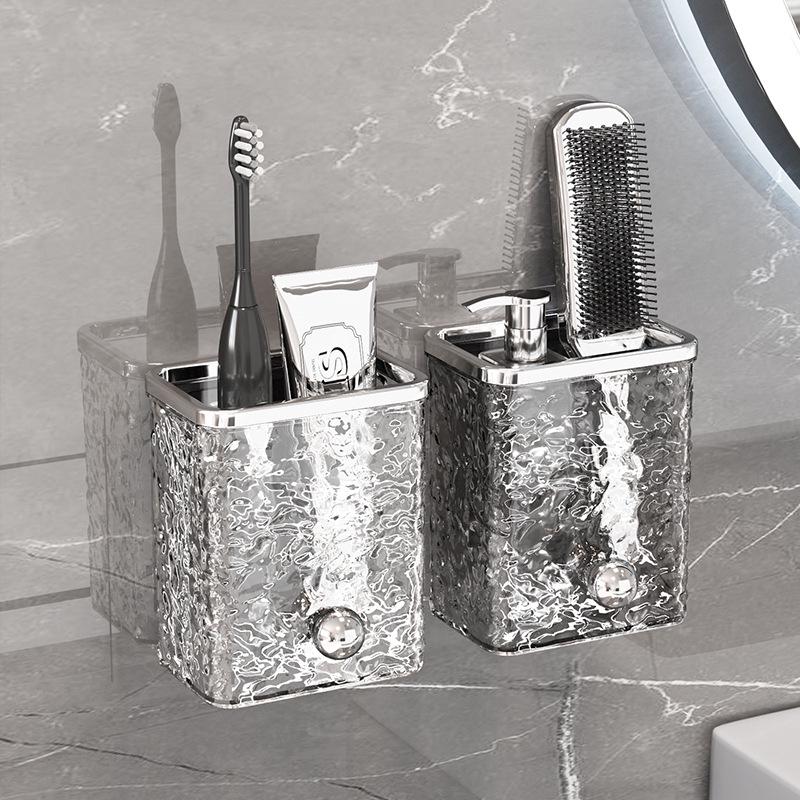 Настенная полка для хранения в ванной без сверления для мочалок и косметики