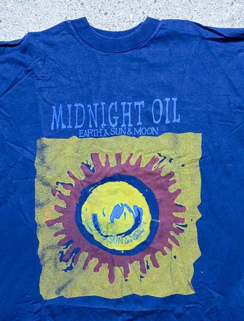 Midnight Oil Earth & Sun & Moon Royal Shirt 100% Cotton Adult Tee BL2.175