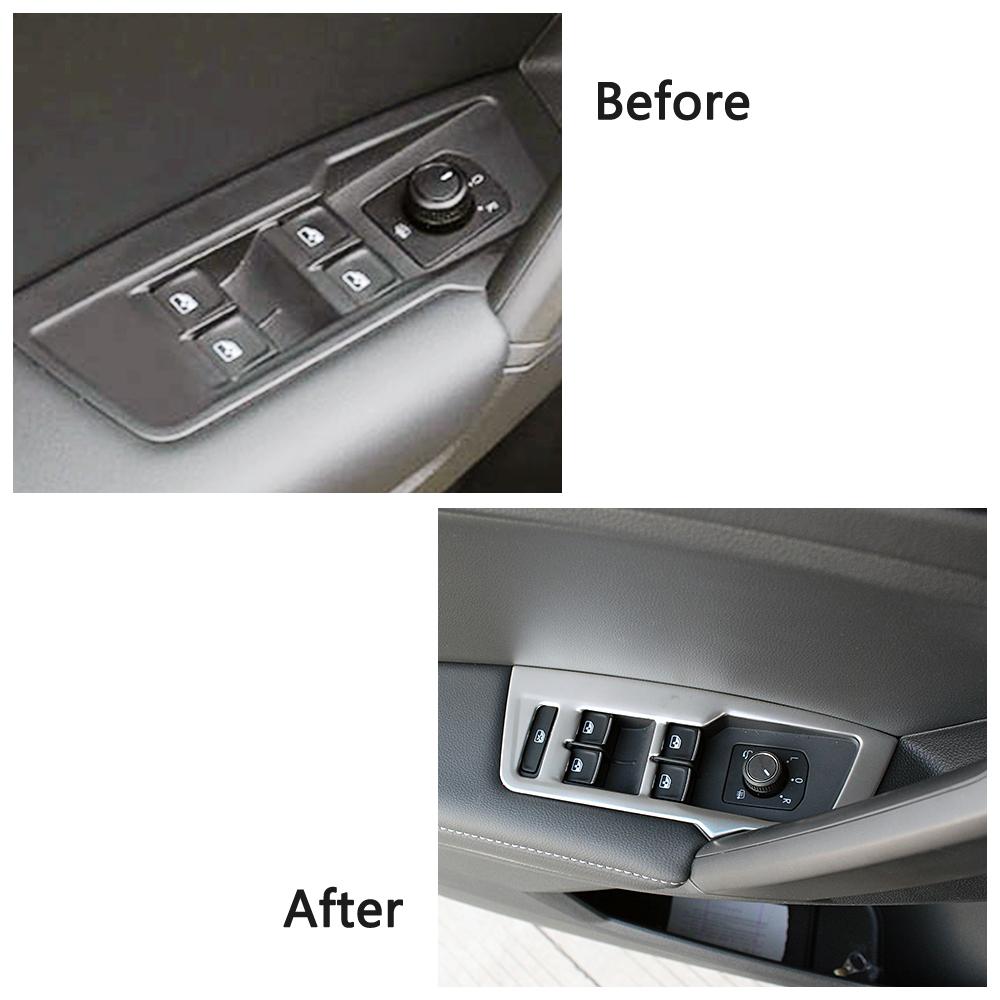 Для Volkswagen VW Tiguan MK2 2017-аксессуары для интерьера из нержавеющей стали, центральная консоль, матовое серебро, украшение