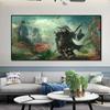 Игровой постер панда из Warcraft, холст, картина, настенная художественная картина, постеры и принты, домашний коридор, художественный декор, Куадрос (с рамкой)