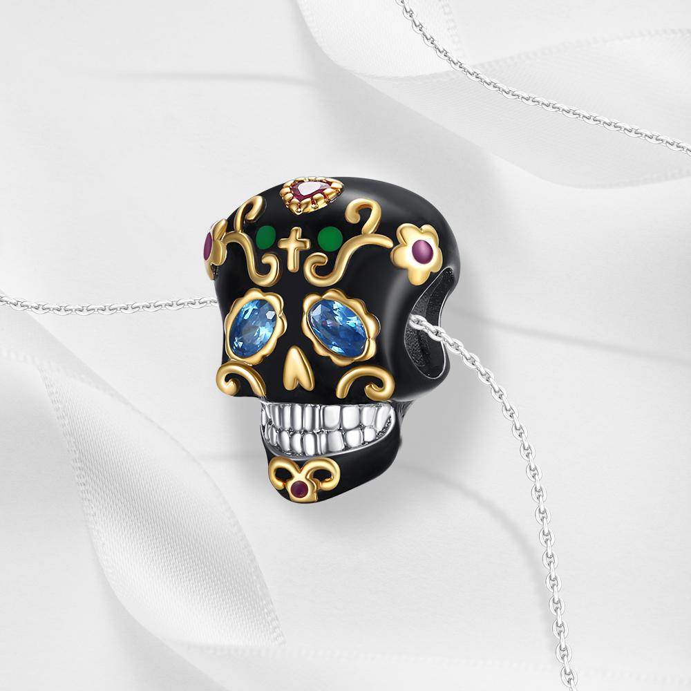 Anniversary Diablo Series Skull Flower Witch Furnace Sprouting Beads Pendant Copper Charms Fit Bracelet Diy Woman Jewelry