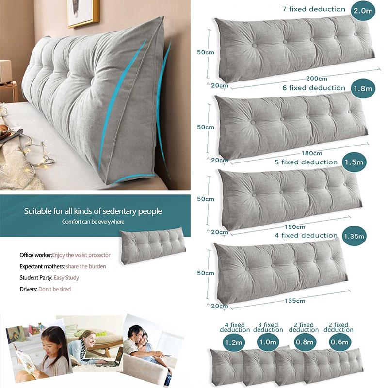 Подушка-треугольник для изголовья с клиновидным дизайном для поддержки спины и облегчения боли - Мягкая ткань, декоративная и удобная с карманом для хранения - Доступна в 8 цветах для дивана и кровати