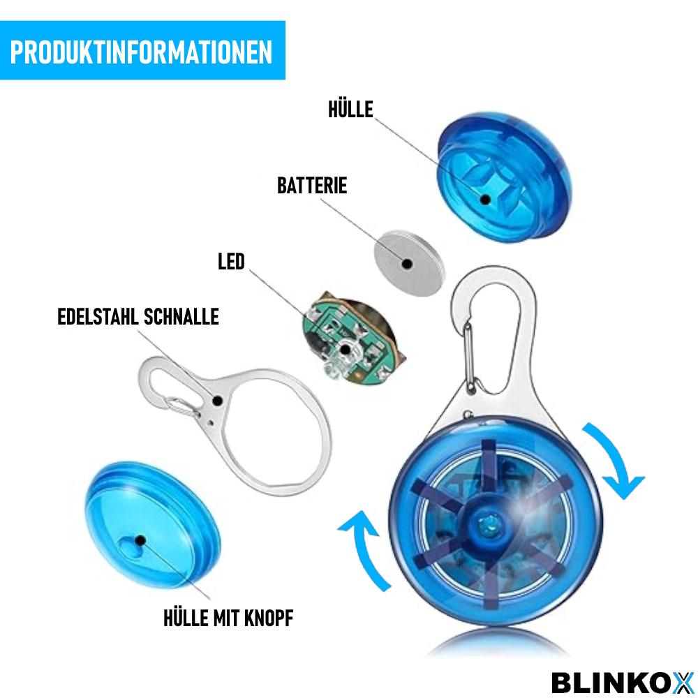 Светодиодный кулон для собаки BLINKOX Съемный светодиодный фонарь для ошейника собаки Портативный Синий