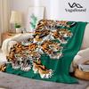 Traditional Japanese Tiger Tattoo Printed Blanket Suitable for Sofas Beds Offices Travel Camping Chairs Warm Plush Blanket