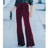Fashion Pleuche Women High Waist Pants 2023 Autumn And Winter Office-lady Warm Loose Fit Velvet Trousers Casual Pants 30148