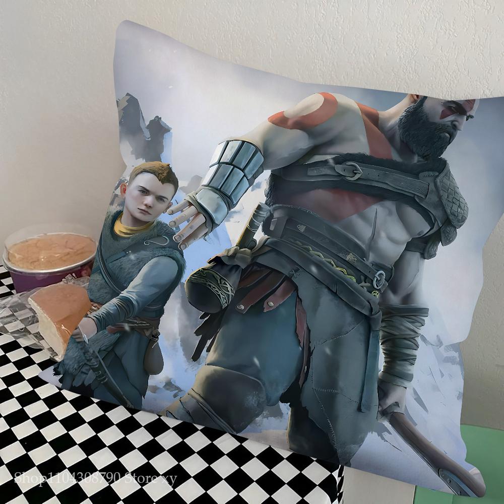 Игровой G-God Of War Ragnarok Наволочка Квадратная Подушка Спальня Диван Отдых Комфортная Подушка Автомобиль Гостиная Домашний Декор